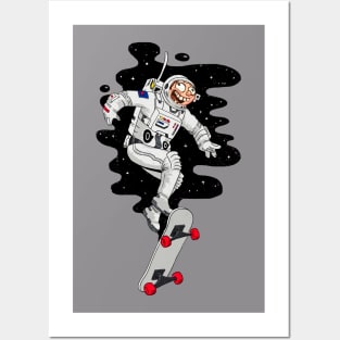 Puro Codiciado Loco Astronauta en Patineta Posters and Art